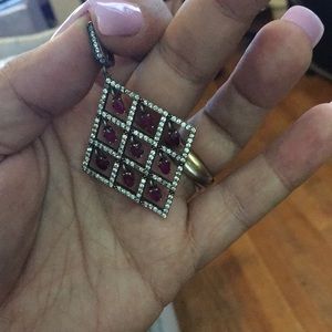 Ruby and silver earrings